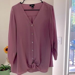 Lavender Button Up Work Blouse.